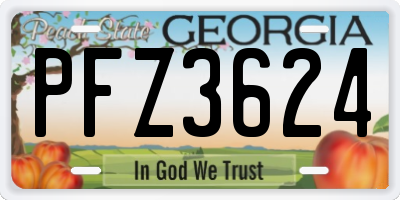 GA license plate PFZ3624