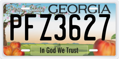 GA license plate PFZ3627