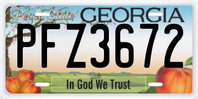 GA license plate PFZ3672