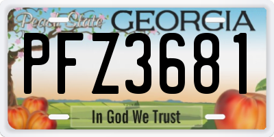 GA license plate PFZ3681