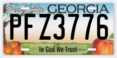GA license plate PFZ3776