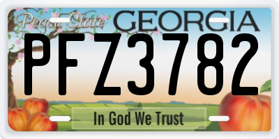 GA license plate PFZ3782