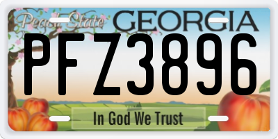GA license plate PFZ3896