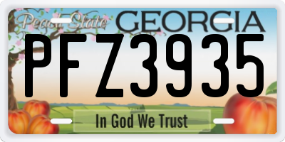 GA license plate PFZ3935