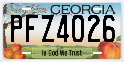 GA license plate PFZ4026