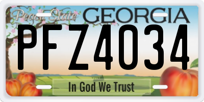 GA license plate PFZ4034