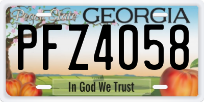 GA license plate PFZ4058