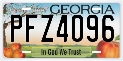 GA license plate PFZ4096