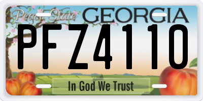 GA license plate PFZ4110
