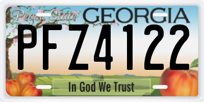 GA license plate PFZ4122