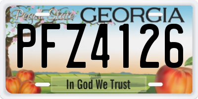 GA license plate PFZ4126