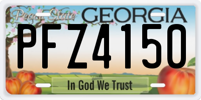 GA license plate PFZ4150