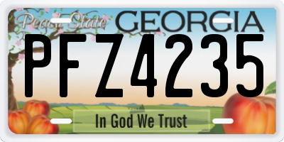 GA license plate PFZ4235