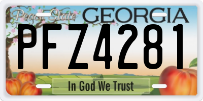 GA license plate PFZ4281