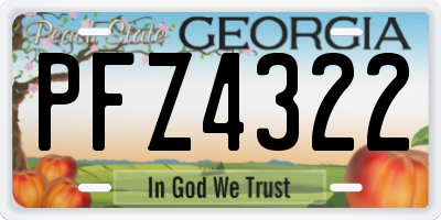 GA license plate PFZ4322