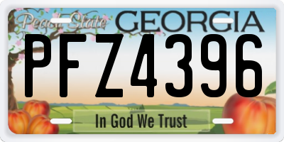 GA license plate PFZ4396