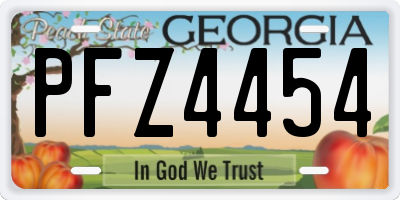 GA license plate PFZ4454