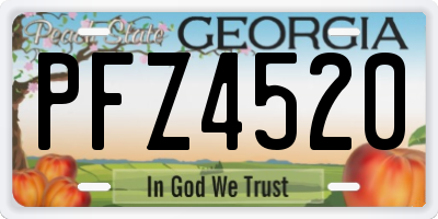 GA license plate PFZ4520