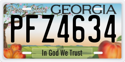 GA license plate PFZ4634