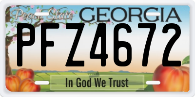 GA license plate PFZ4672