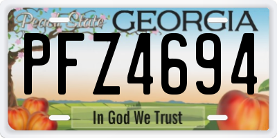 GA license plate PFZ4694