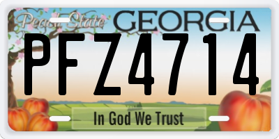 GA license plate PFZ4714