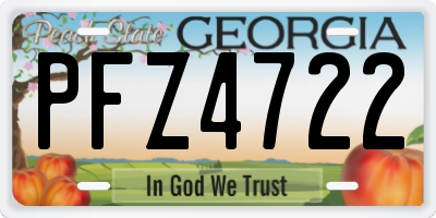 GA license plate PFZ4722