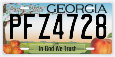 GA license plate PFZ4728