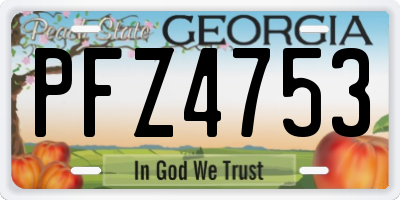 GA license plate PFZ4753