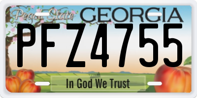GA license plate PFZ4755