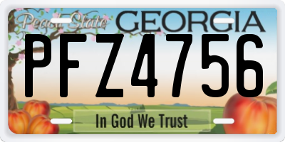 GA license plate PFZ4756