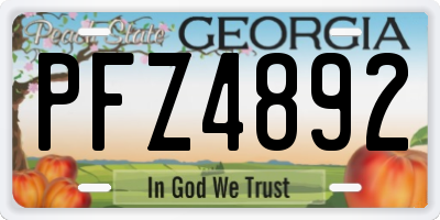 GA license plate PFZ4892