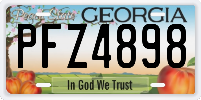 GA license plate PFZ4898