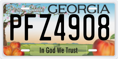 GA license plate PFZ4908