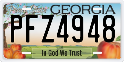 GA license plate PFZ4948