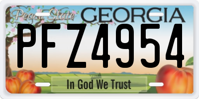 GA license plate PFZ4954