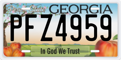 GA license plate PFZ4959