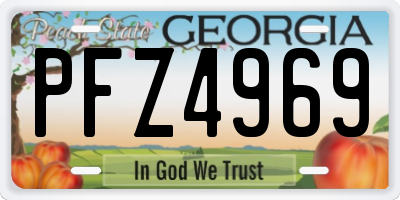 GA license plate PFZ4969