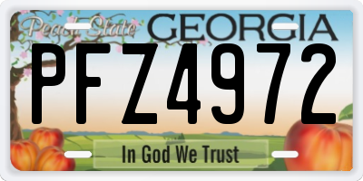 GA license plate PFZ4972