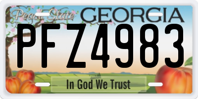 GA license plate PFZ4983