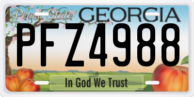 GA license plate PFZ4988