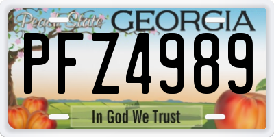 GA license plate PFZ4989