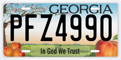GA license plate PFZ4990