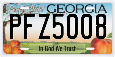 GA license plate PFZ5008