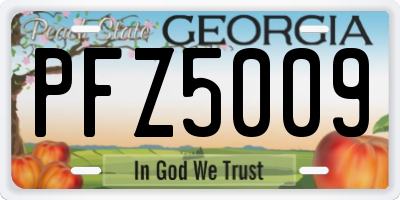 GA license plate PFZ5009
