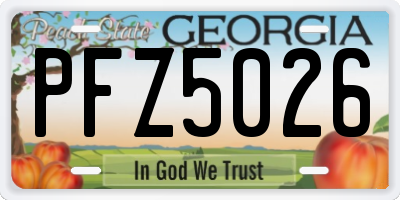GA license plate PFZ5026