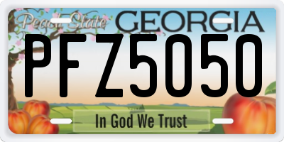 GA license plate PFZ5050