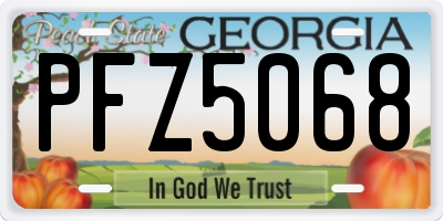 GA license plate PFZ5068