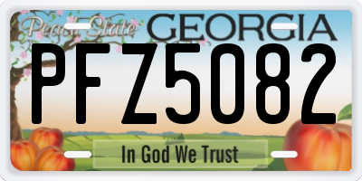 GA license plate PFZ5082