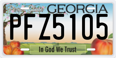 GA license plate PFZ5105